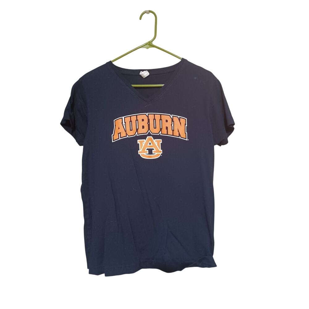 Auburn Tigers Women's Navy Cropped Graphic T-Shirt Size L
